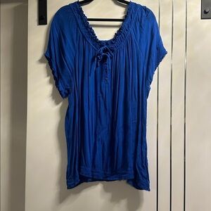 Royal Blue Peasant Top 3X